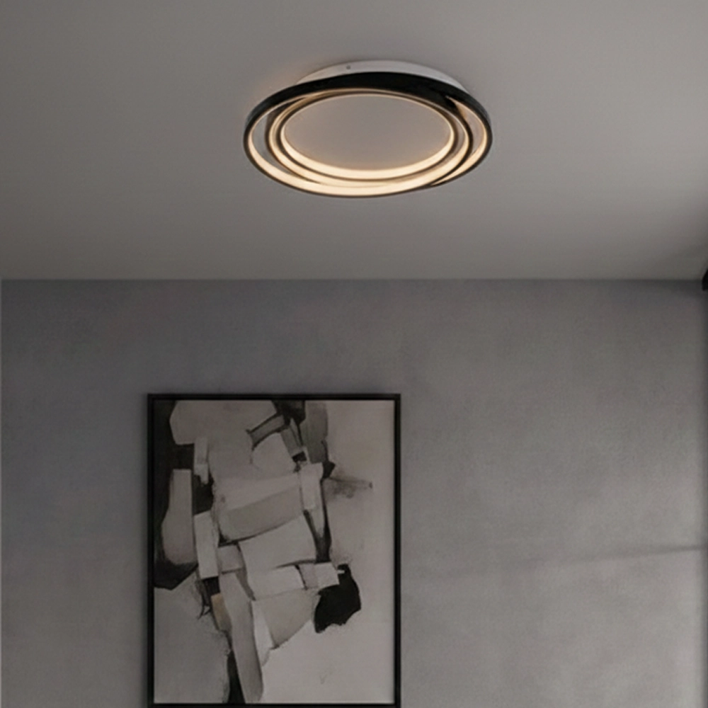 Ronde plafondlamp Arbor zwart Ø 44cm Lyora 5212017454928