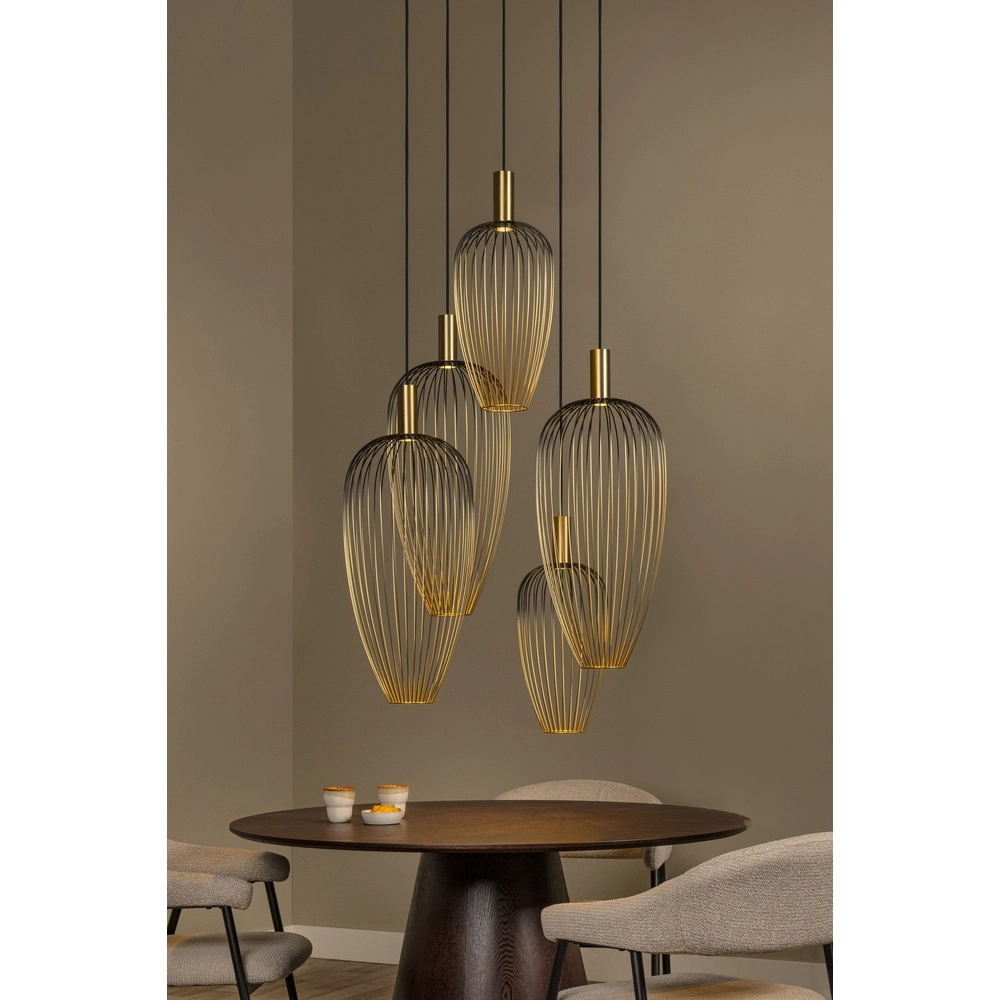 5-lichts draadlamp Aurelie goud Lucide Vibes 5411212212306