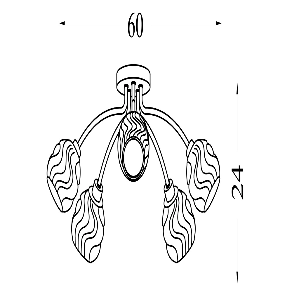 Plafondlamp Astral goud 5-lichts Searchlight 5053423303970