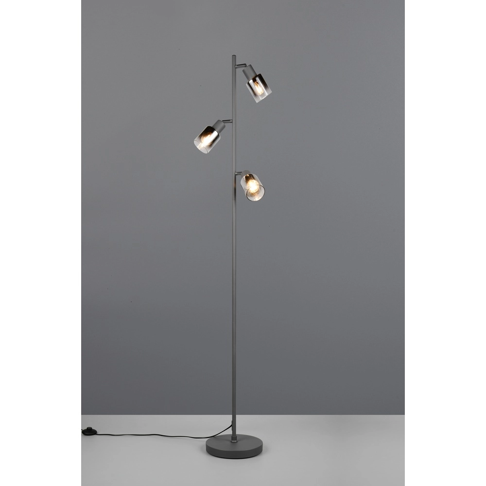 Vloerlamp Cadiz 3-lichts smoke glas Trio 4017807653496