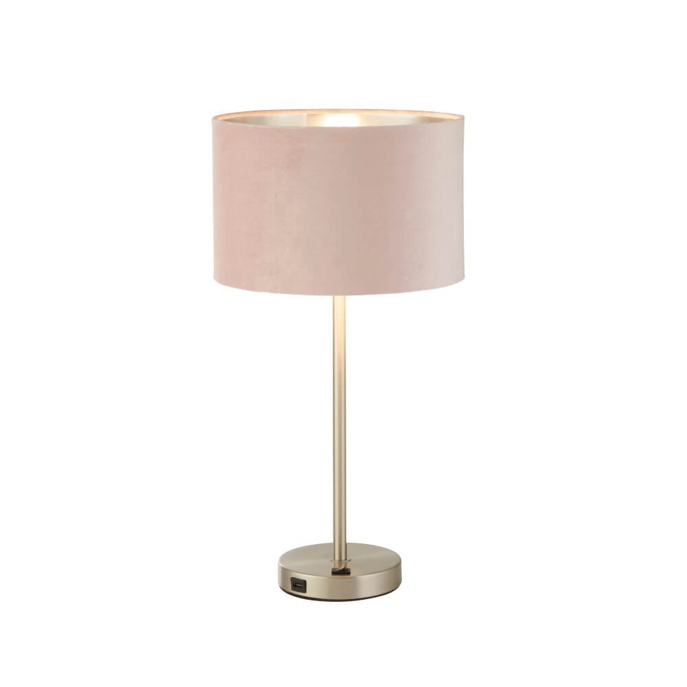 Leuke tafellamp Finn goud met roze Searchlight 5053423257228