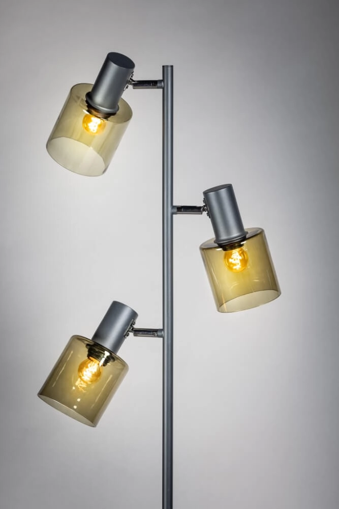 Glazen vloerlamp Sledge Glass 3-lichts zwart met goud glas ETH 8720195302889