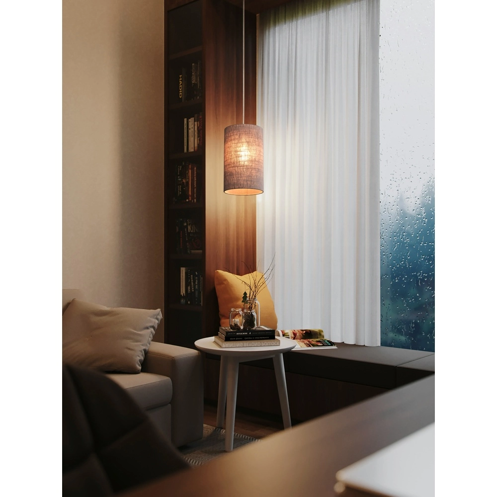 Hanglamp Lisbourg beige terra met beige grey kap Masterlight