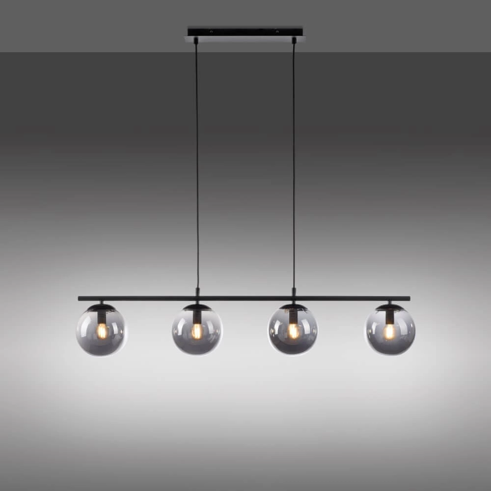 Zwarte hanglamp Big Widow 4-lichts Just Light 4043689988395