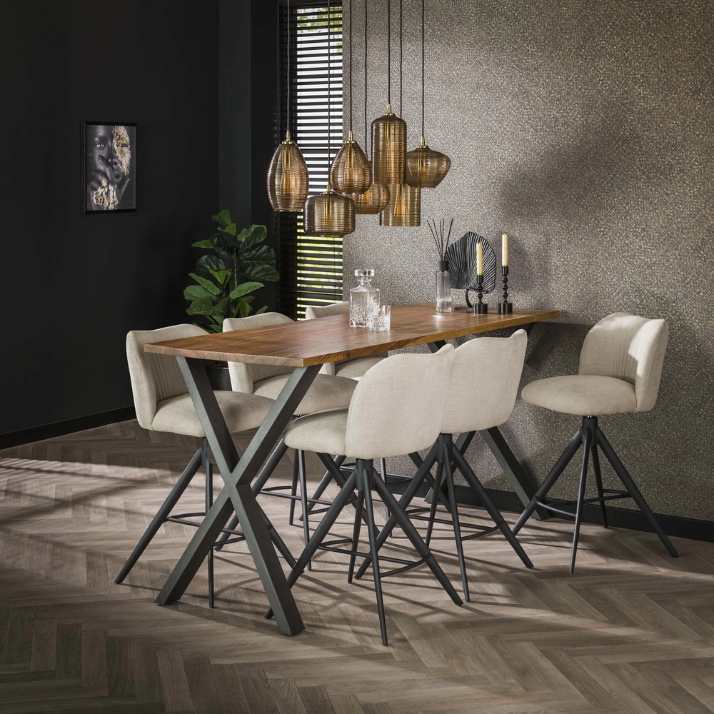 Eetkamer hanglamp Stripe 7-lichts - geribbeld glas Lyora 8716803511125