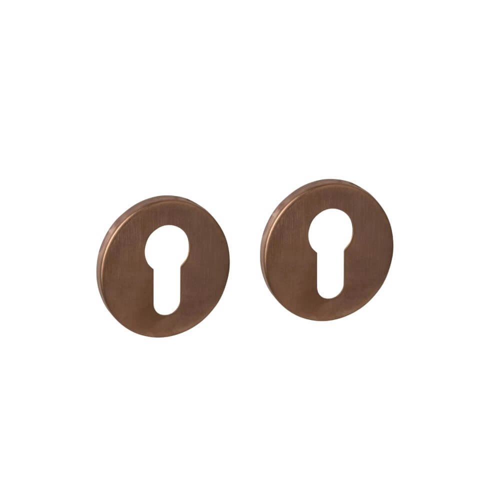 Set van 2 cilinderrozetten Tira rond brons Ø 52mm