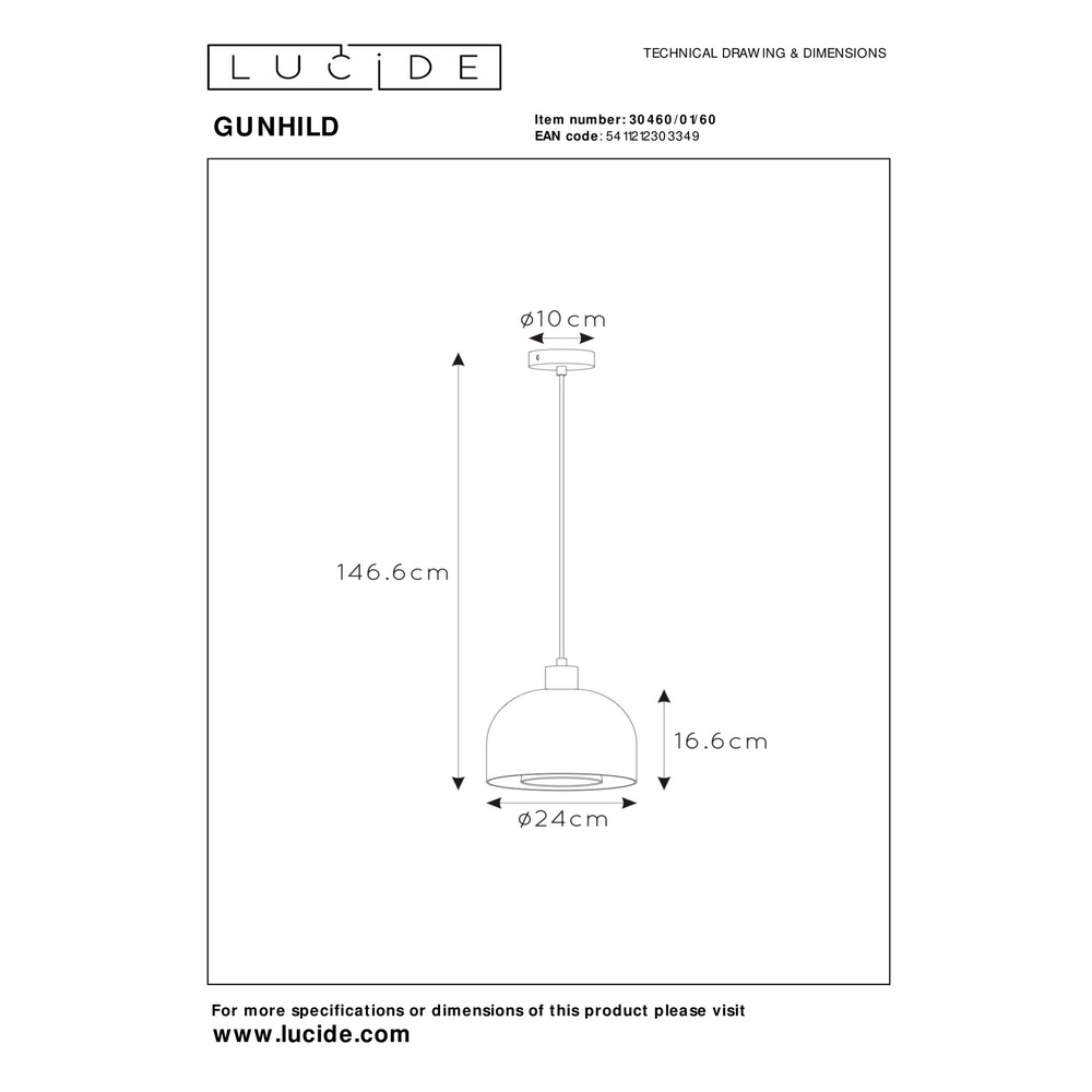 Design hanglamp Gunhild goud Lucide 5411212303349