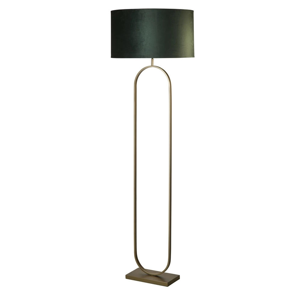 Vloerlamp Modish brons met groene kap Vloerlamp Modish brons met groene kap