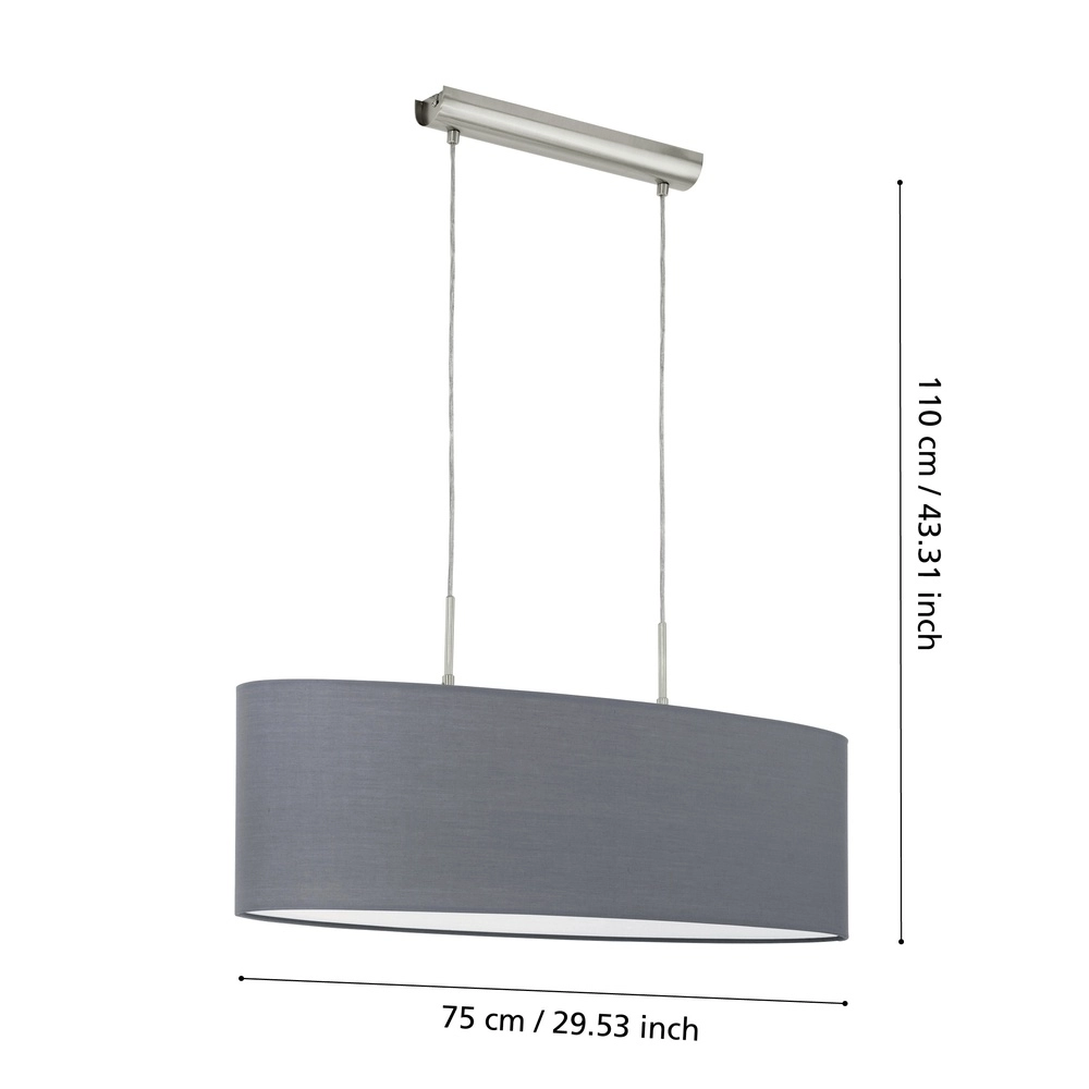 Ovale hanglamp Pasteri nikkel Eglo 9008420552766