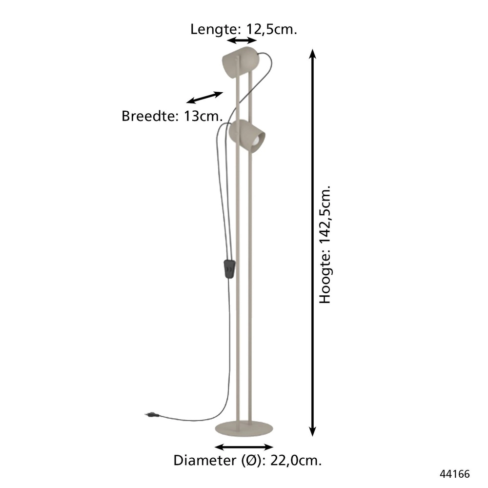 Design vloerlamp Tilston zand bruin Eglo 9008606359769