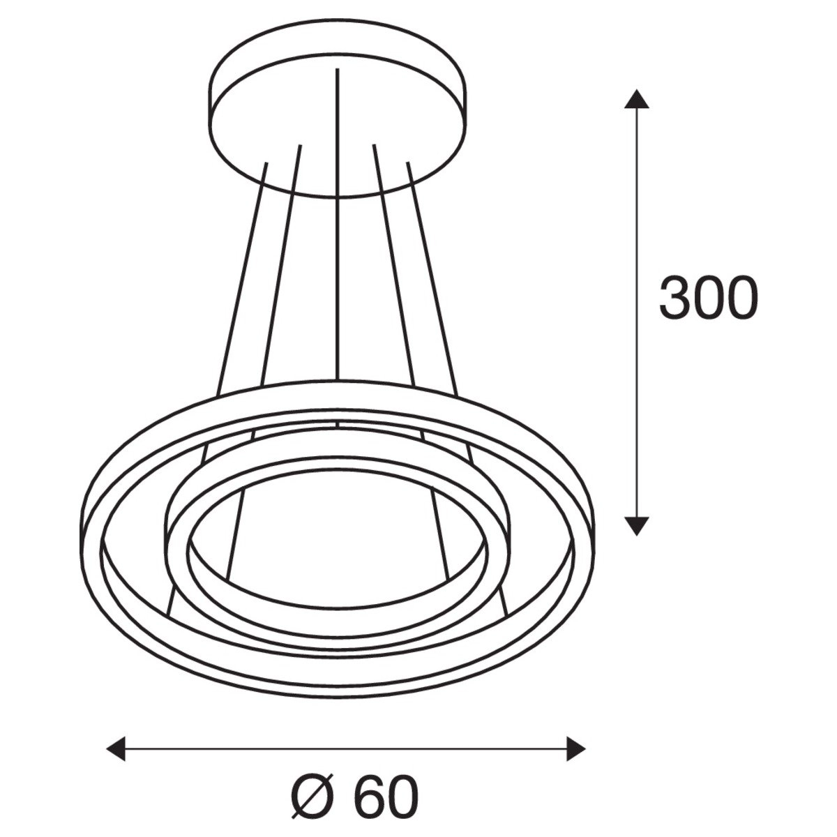 Led hanglamp One 2-rings Ø 60cm zwart SLV 4024163249157