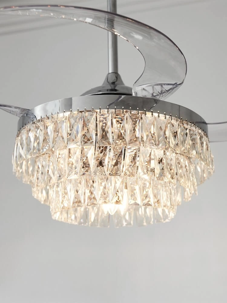 Chrome plafondventilator met kristal Fanway Veil Ø 122cm Beacon 9333509143987