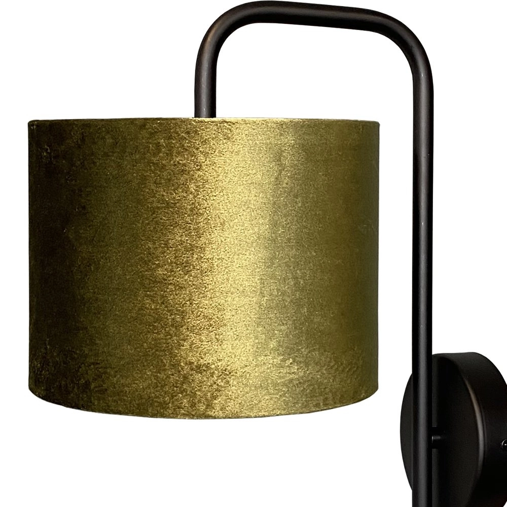 Zwarte wandlamp Venus met olijfgroene lampenkap Masterlight 8718121251165