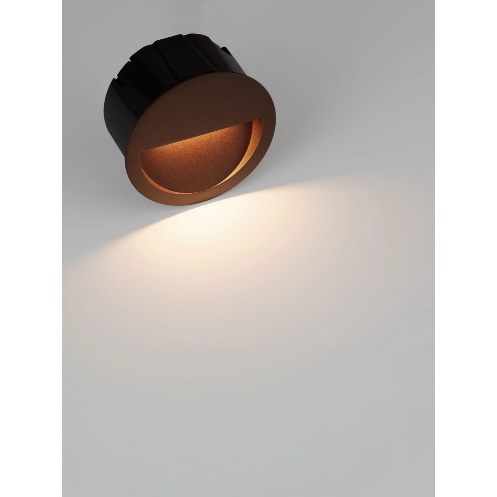 Ronde inbouw wandlamp Sete roestbruin Lyora 5212017497994
