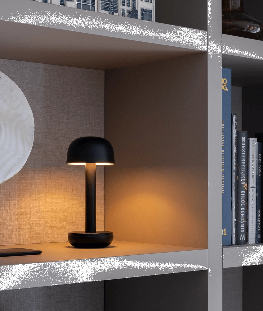 Oplaadbare tafellamp Two black Humble 7446023311359