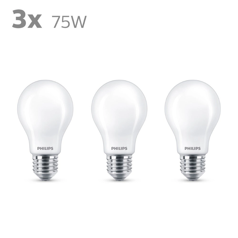 8,5W - E27 - 2700K - 1055 lumen set van 3 Philips 8719514266735