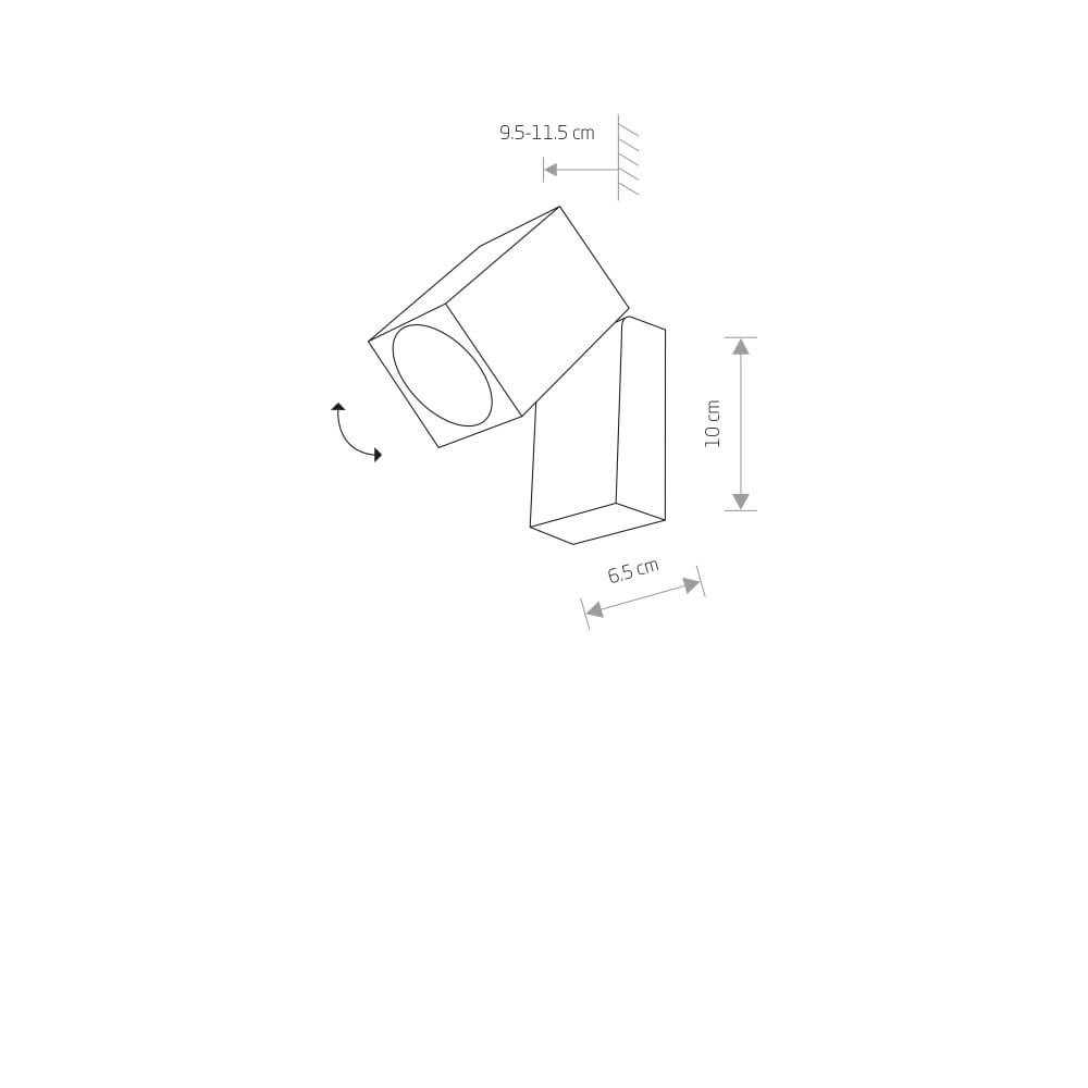 Richtbare opbouwlamp Primm antraciet Lyora 5903139955195