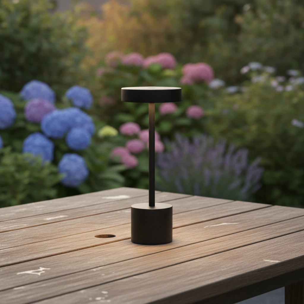 Design tafellamp Fumo oplaadbaar zwart
