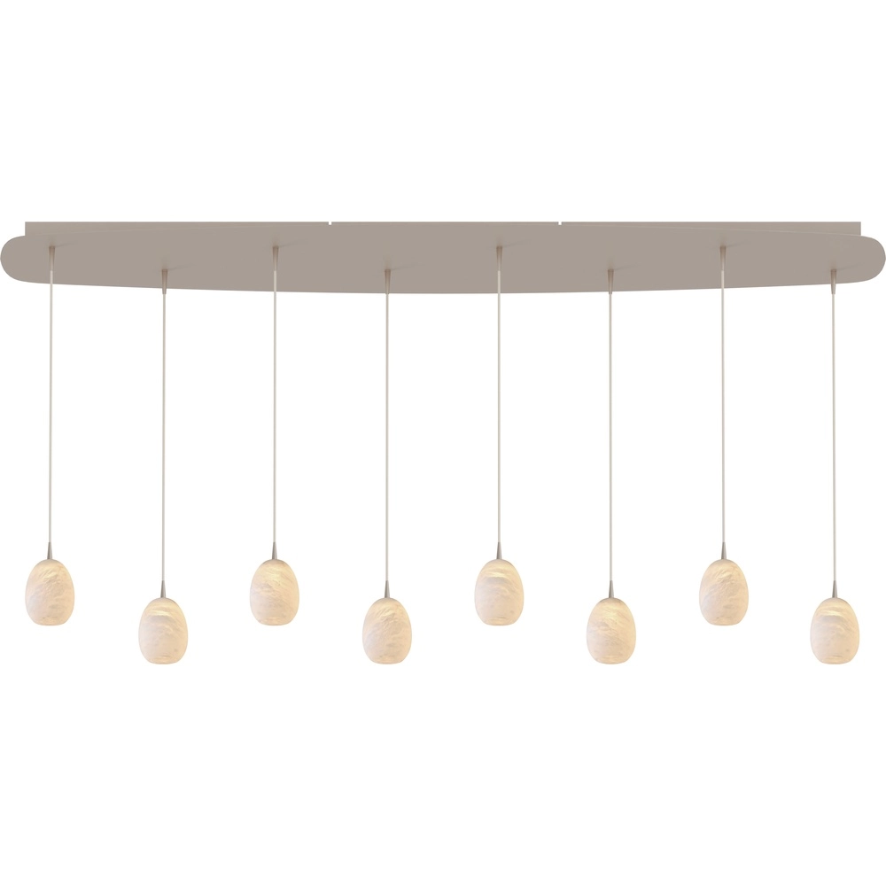 Ovale hanglamp Alta 8-lichts beige terra