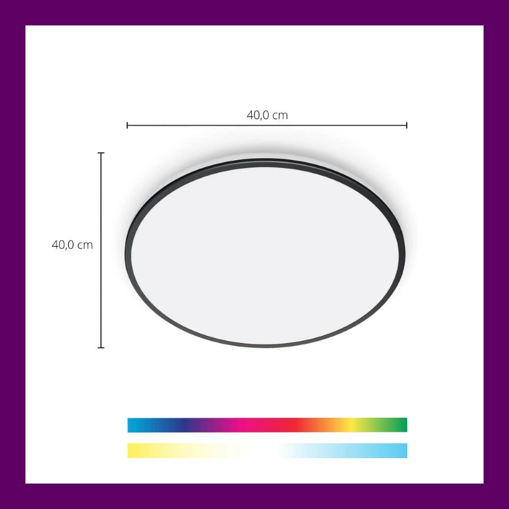 Slimme plafonnière Rune Ø 40cm - zwart WiZ 8719514554290