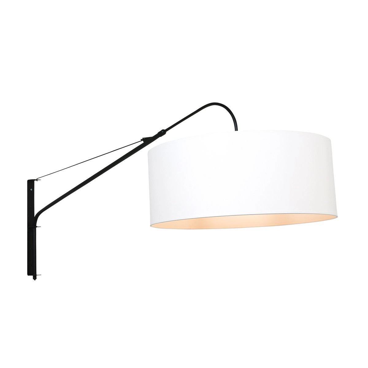 Wand Leeslamp Gramineus zwart met witte lampenkap Steinhauer 8712746132380
