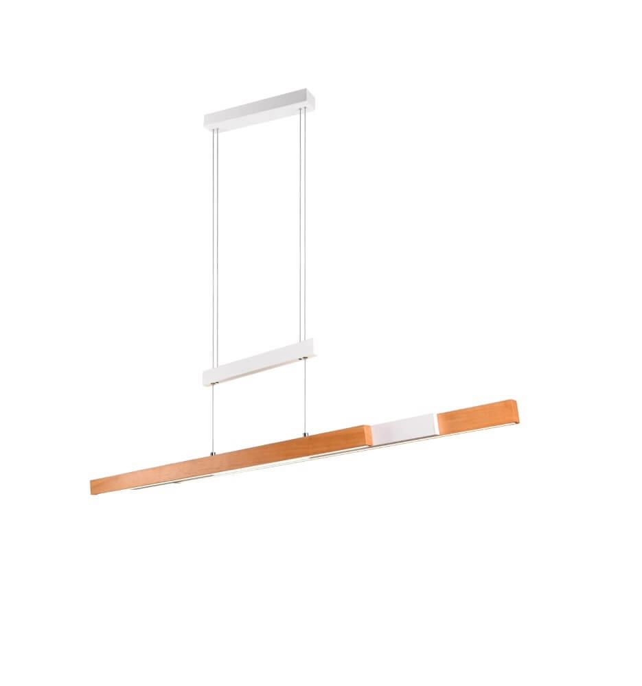 Kantoor hanglamp Trajan met houtlook en wit Trio 4017807613018