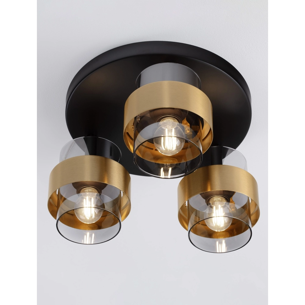 Plafondlamp Sianna Ø 37cm zwart met goud Lyora 5212017445452