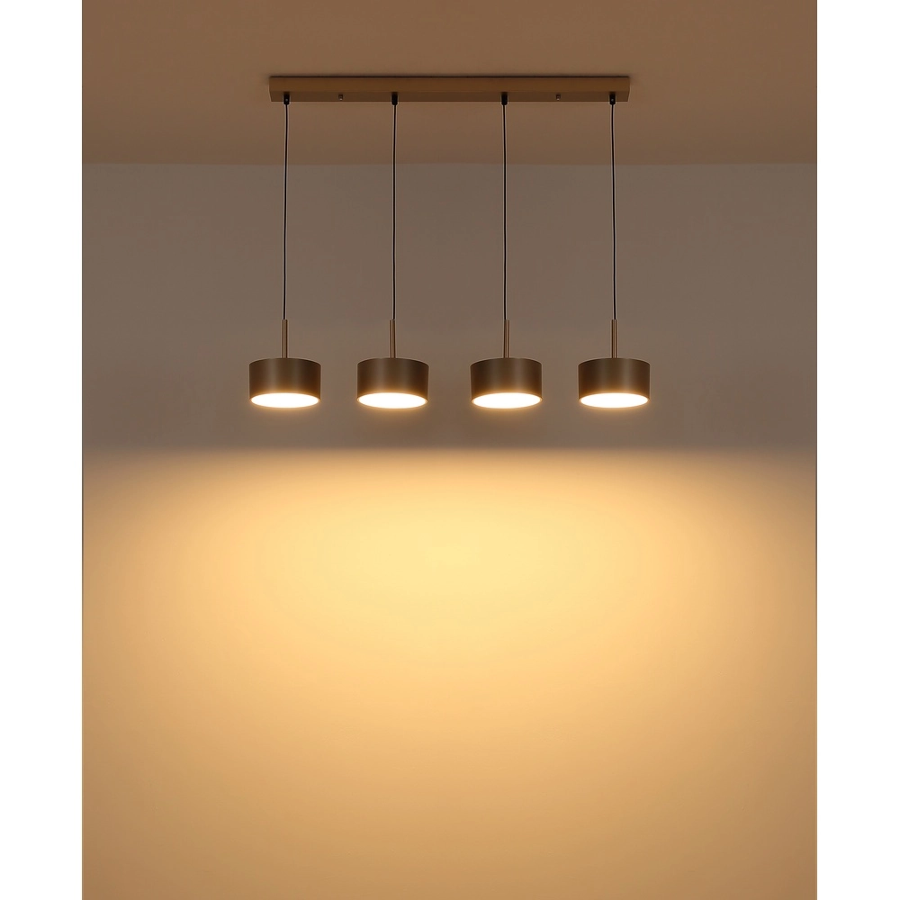 4-lichts hanglamp Raymond zwart met champagne Globo 9007371531875