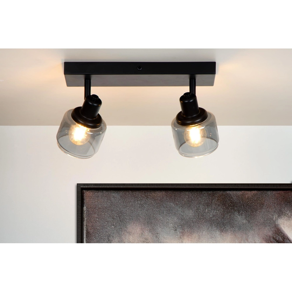 Plafondlamp Bjorn 2-lichts zwart Lucide 5411212771230