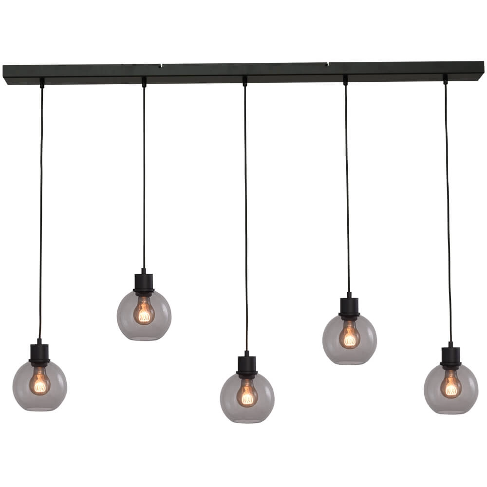 Hanglamp Lazise 5x Ø 15cm zwart Hanglamp Lazise 5x Ø 15cm zwart