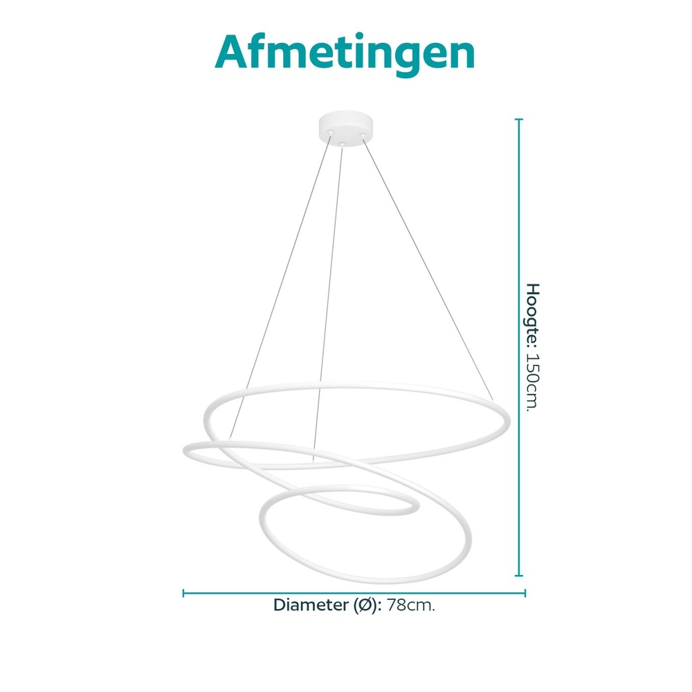 Moderne hanglamp Racale Ø 78cm wit Eglo 9008606391431