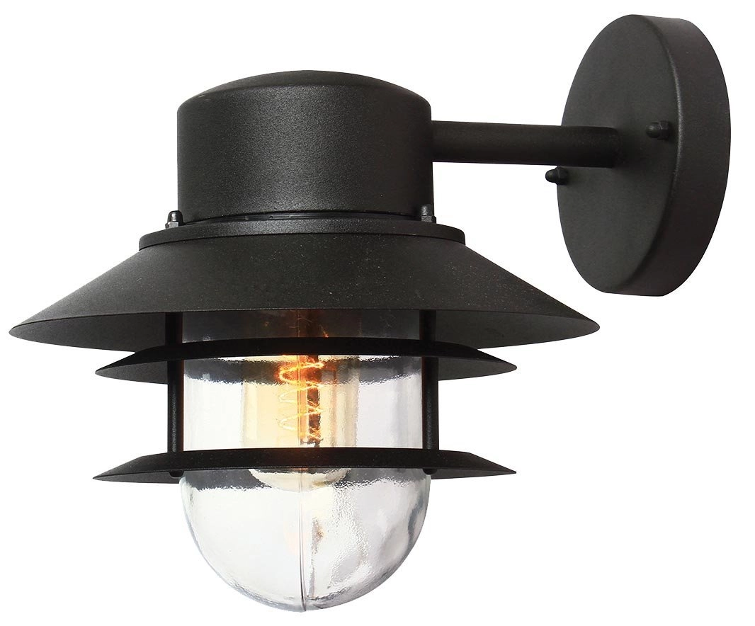 Landelijke buitenlamp Helsinger Down zwart Landelijke buitenlamp Helsinger Down zwart