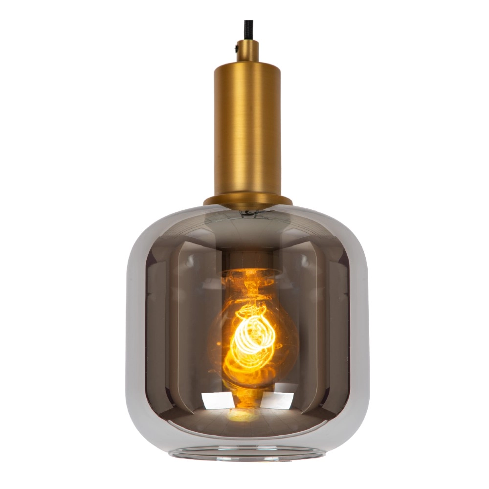 Hanglamp Joanet Ø 16cm goud met smoke glas Lucide 5411212452641