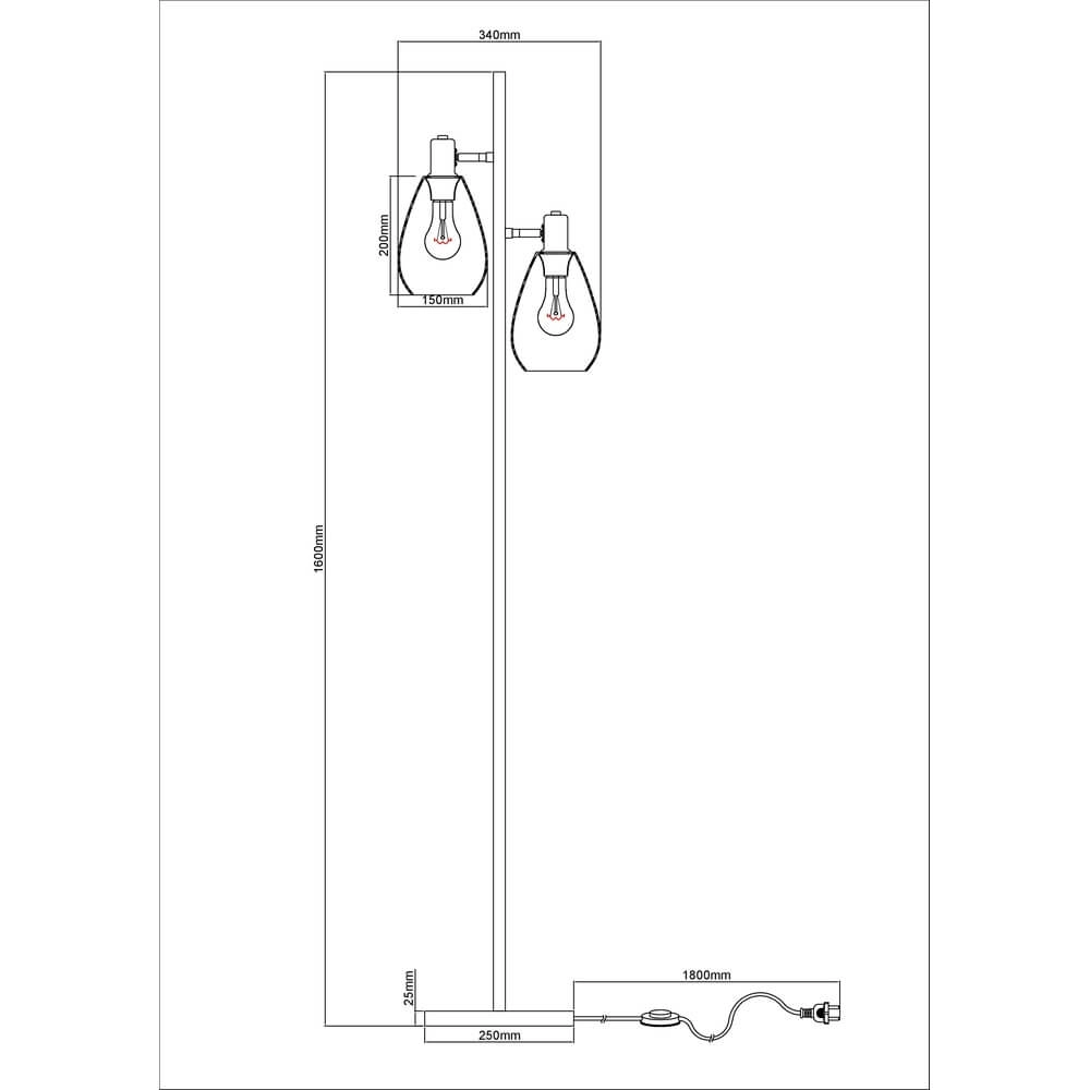 Vloerlamp Fanni zwart dubbel Globo 9007371439799