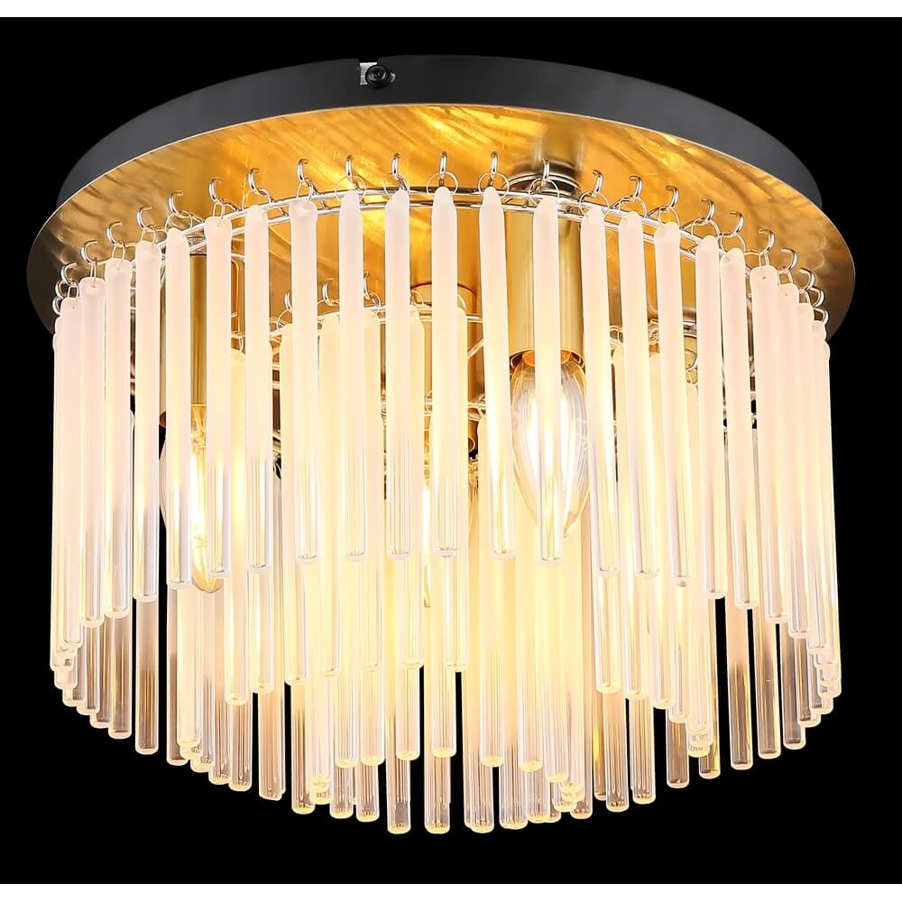 Gouden plafondlamp Gorley met glas Ø 32cm Globo 9007371455805