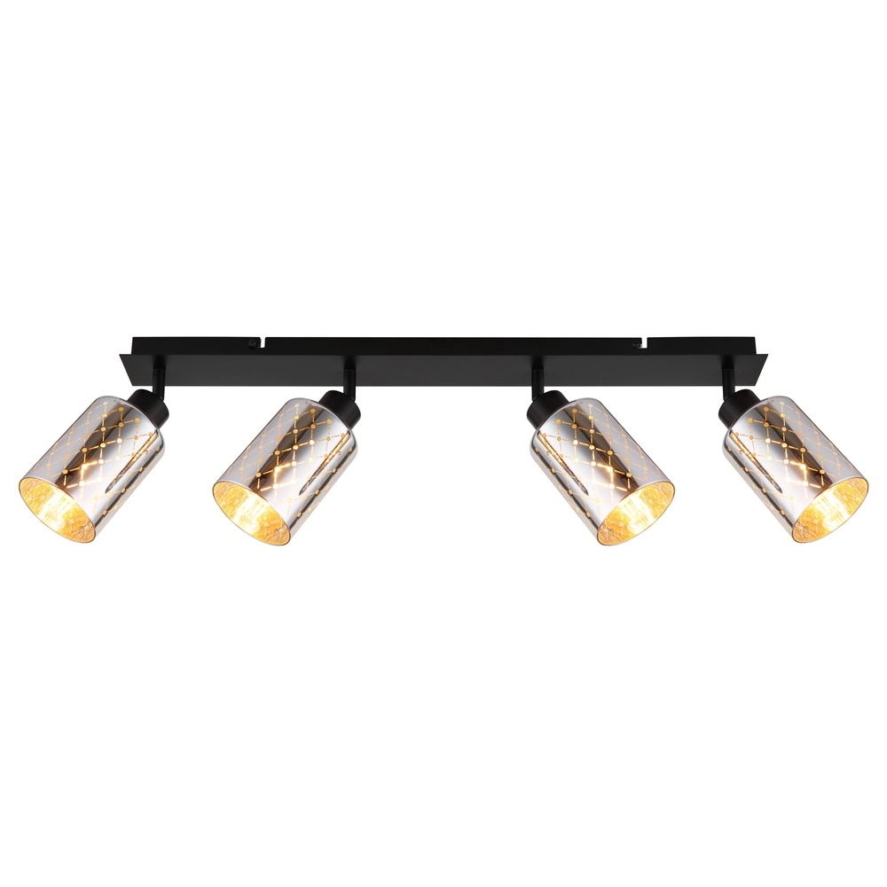 Design plafondlamp Alonso 4-lichts zwart Globo 9007371572250