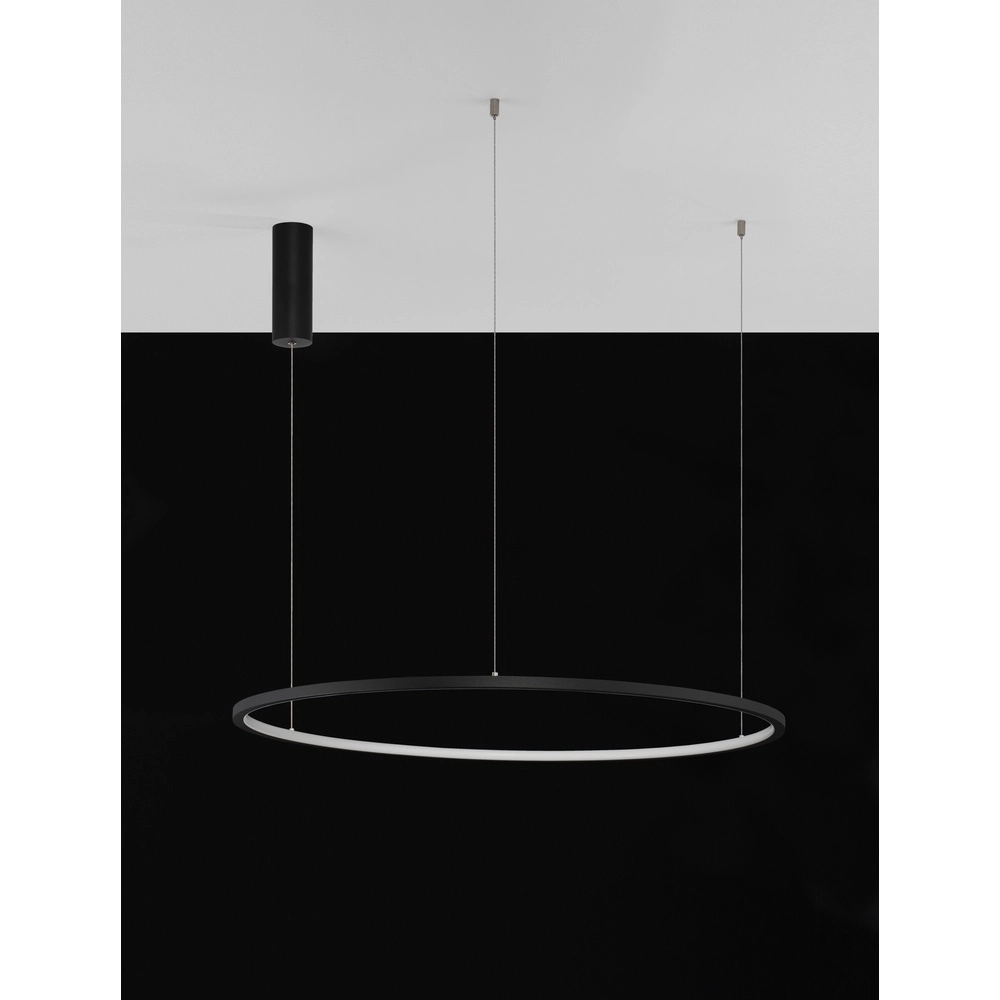 Round pendant lamp Tarquin black Ø 80cm Lyora 5212017438300