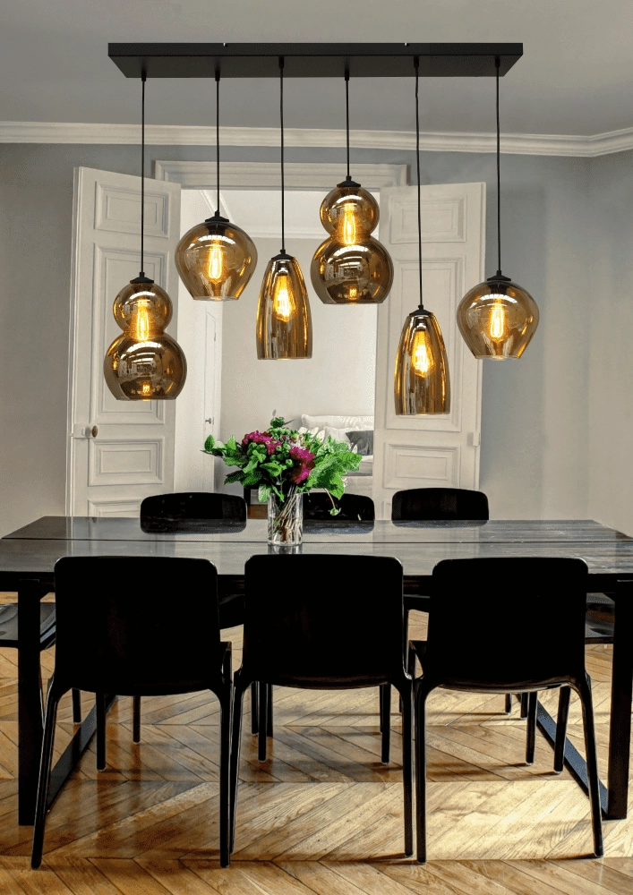 Glazen eetkamer hanglamp Quinto 6 Masterlight 8718121216461