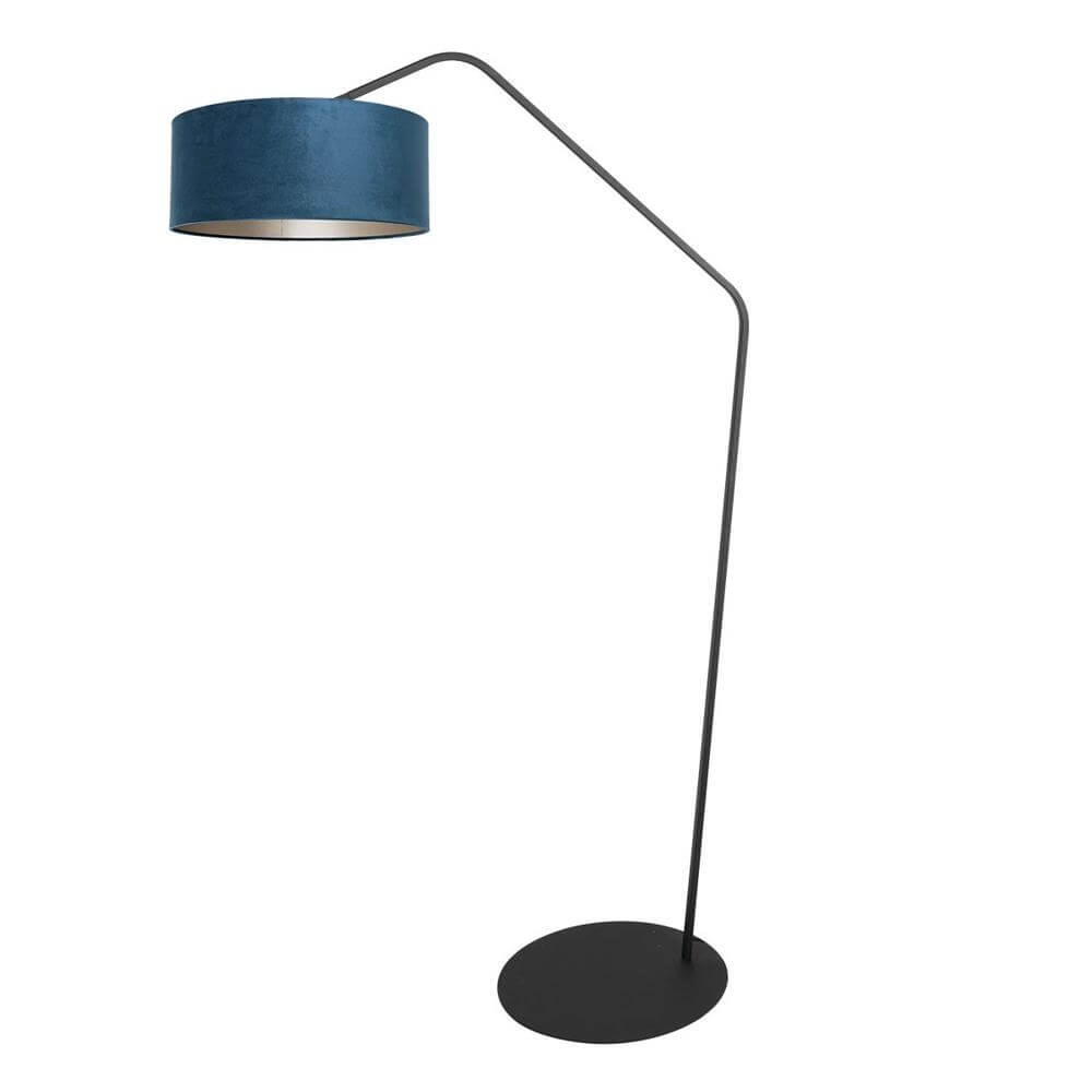 Vloerlamp Zig-Zag zwart met blauwe kap Ø 50cm Steinhauer 8712746179293