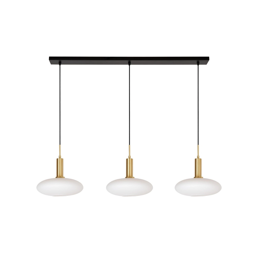 Design hanglamp Singala 3-lichts recht goud met wit