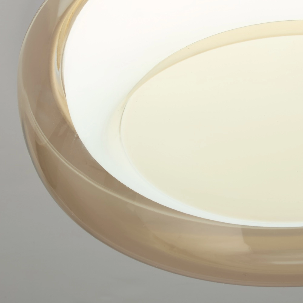 Plafonniere design Jude wit met amber glas Ø 30cm
