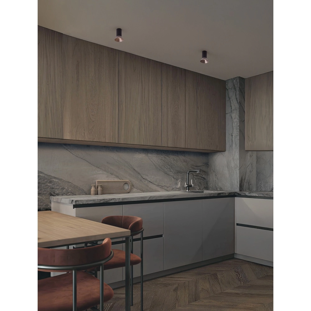 Plafondspot Luvia zwart met brons Lyora 5212017475503