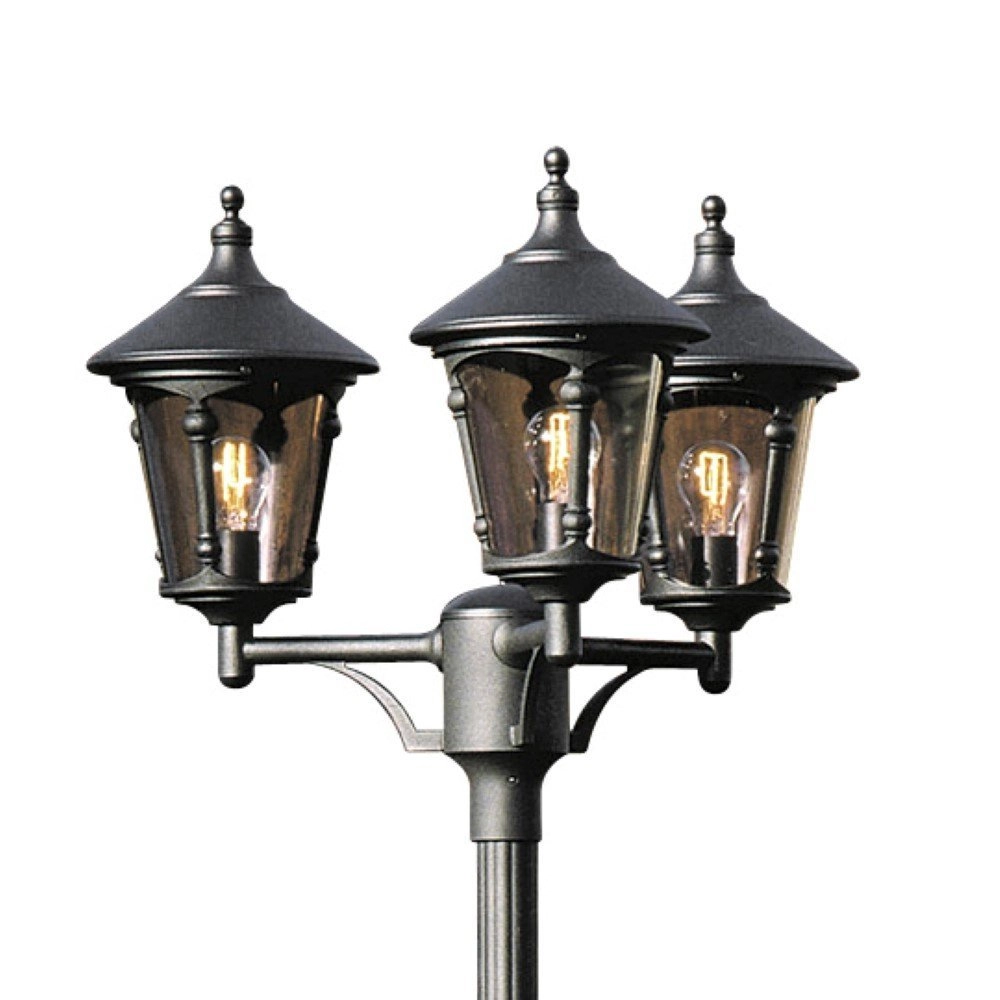 Klassieke lantaarnkap Virgo 3-lichts zwart