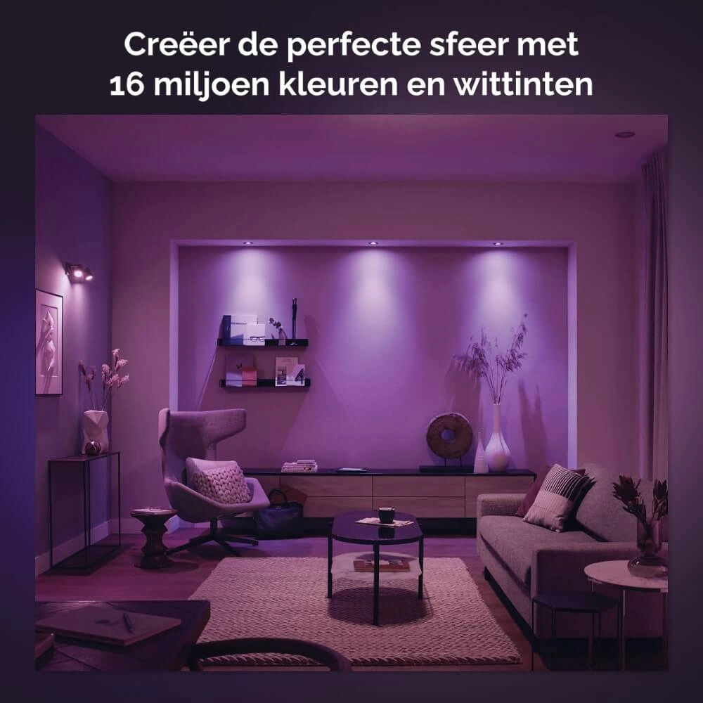 Vierkante inbouwspot Hue Centura - White and Color richtbaar zilvergrijs Philips 8720169319158
