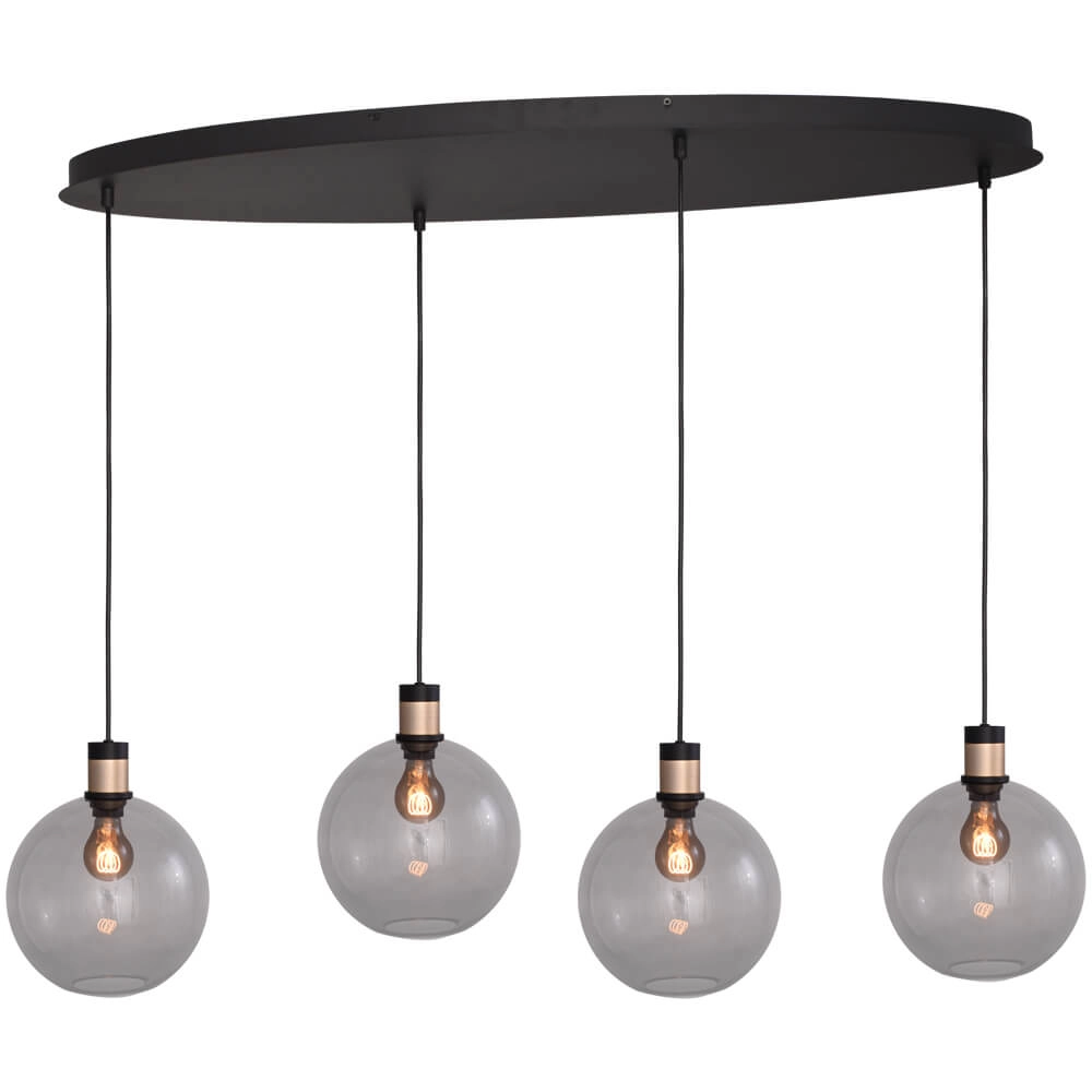 Hanglamp Lazise 2 4x Ø 20cm goud met zwart Hanglamp Lazise 2 4x Ø 20cm goud met zwart