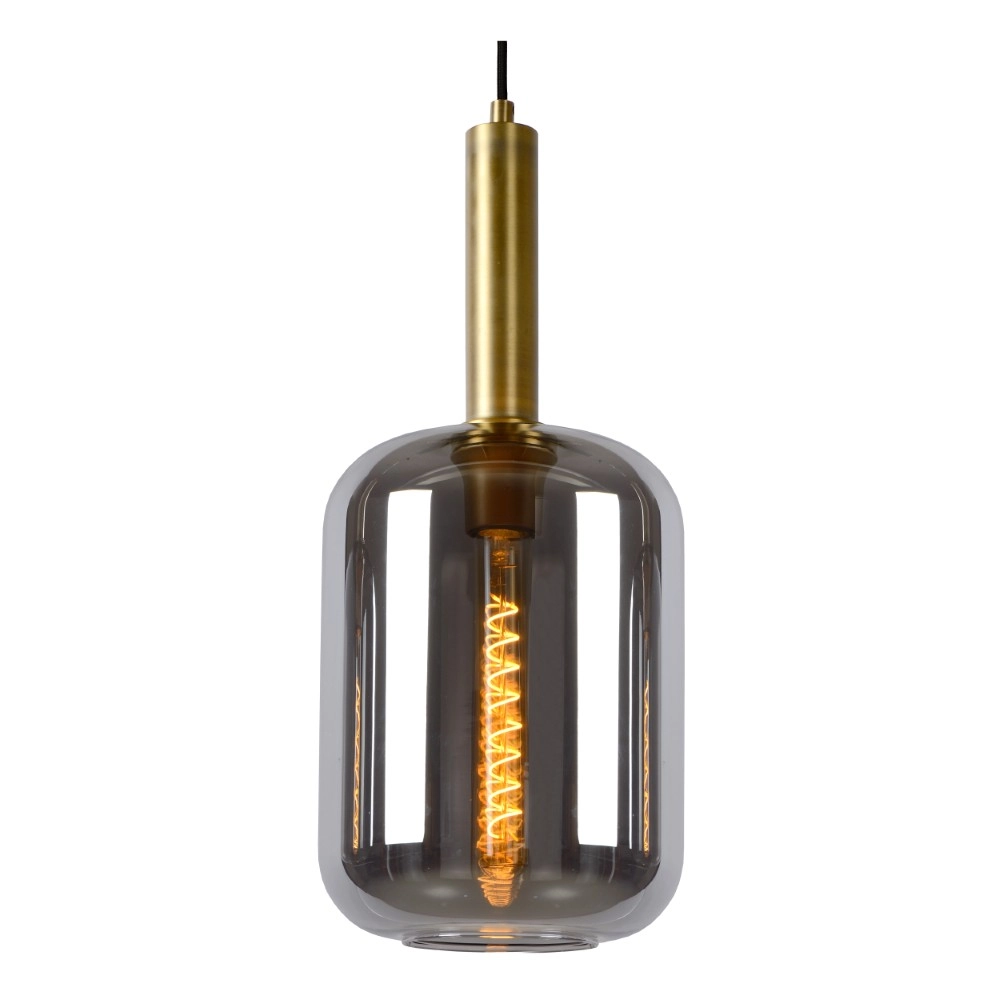 3-lichs hanglamp Joanet recht goud met smoke glas Lucide 5411212451989