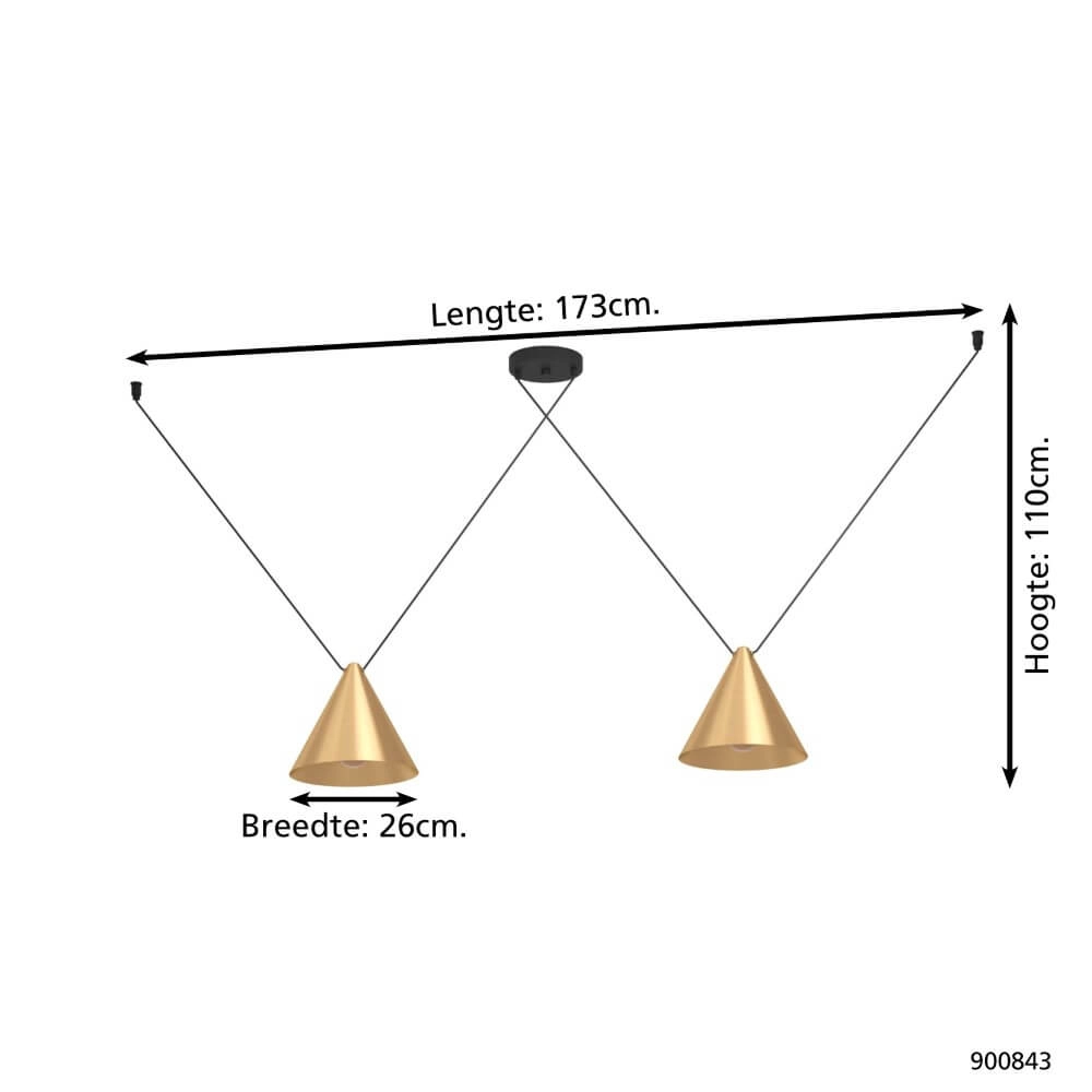 Gouden hanglamp Narices 1 Eglo 9008606270286