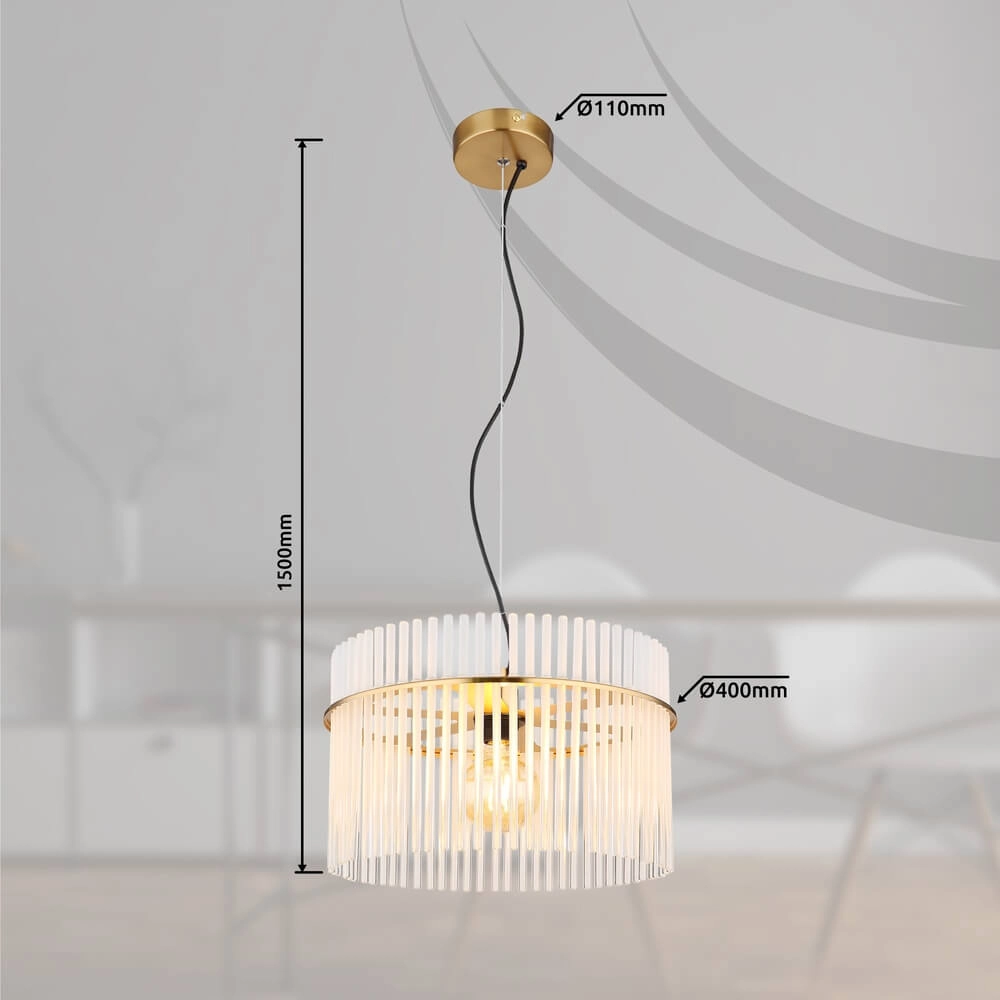 Gouden hanglamp Gorley met glas Ø 40cm Globo 9007371449804