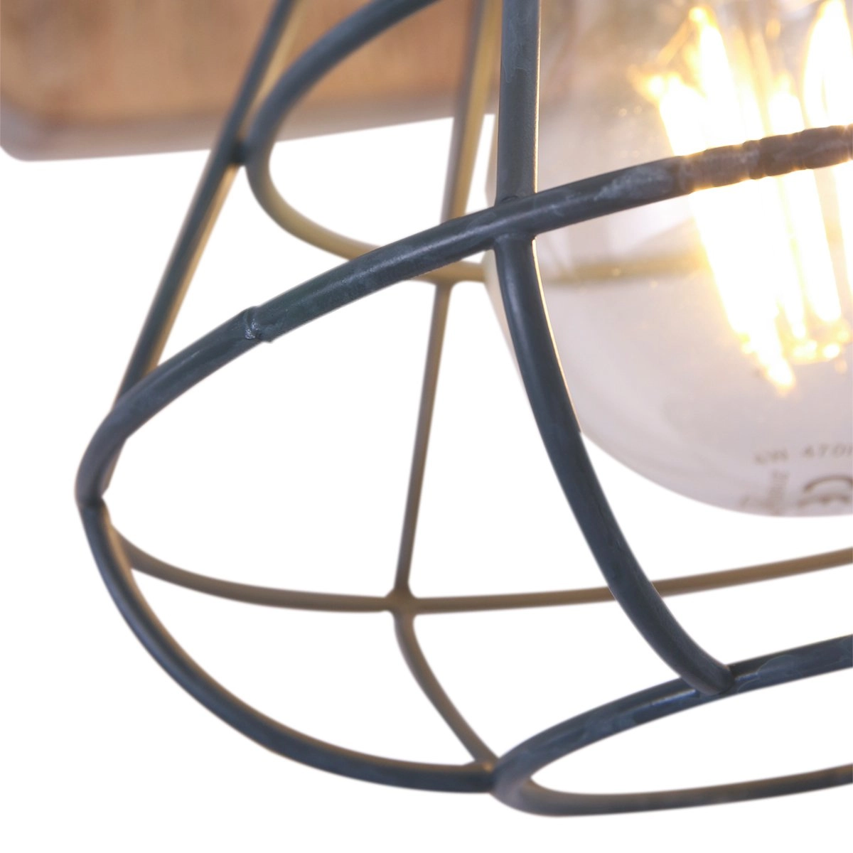 Wandlamp Geurnesey vintage grijs met hout Steinhauer 8712746123029