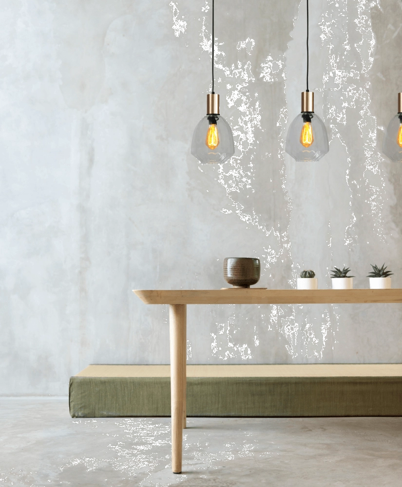 3-lichts hanglamp - goud - Porto met Nicolette clear glazen Masterlight 8718121269689